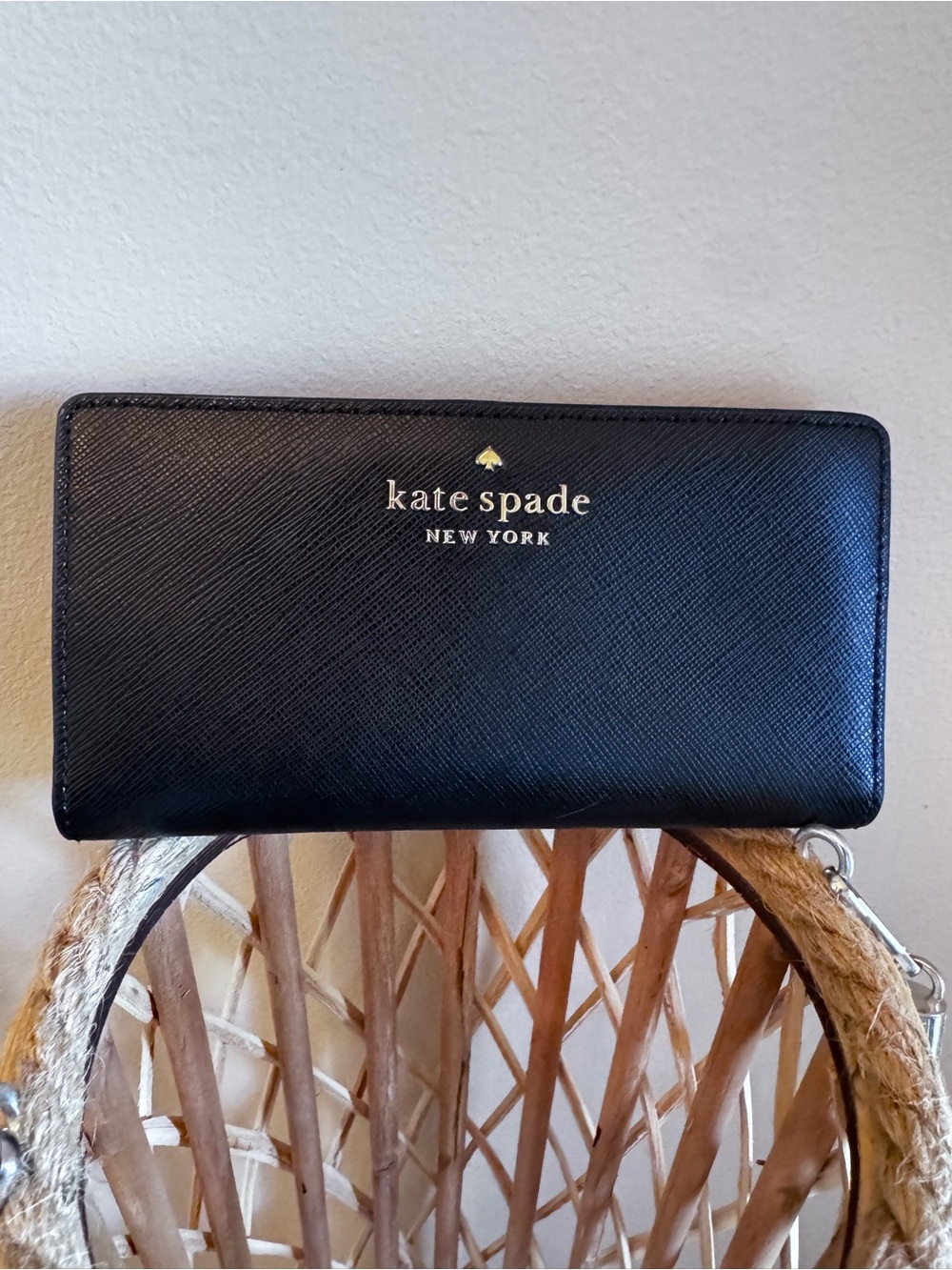 Kate Spade New York Black Saffiano Leather Continental Wallet